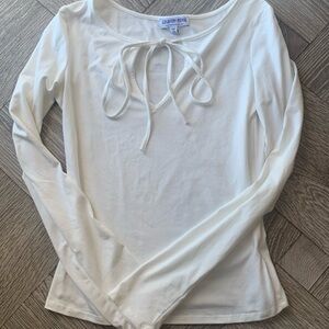 Fashion Nova White Long Sleeve Top